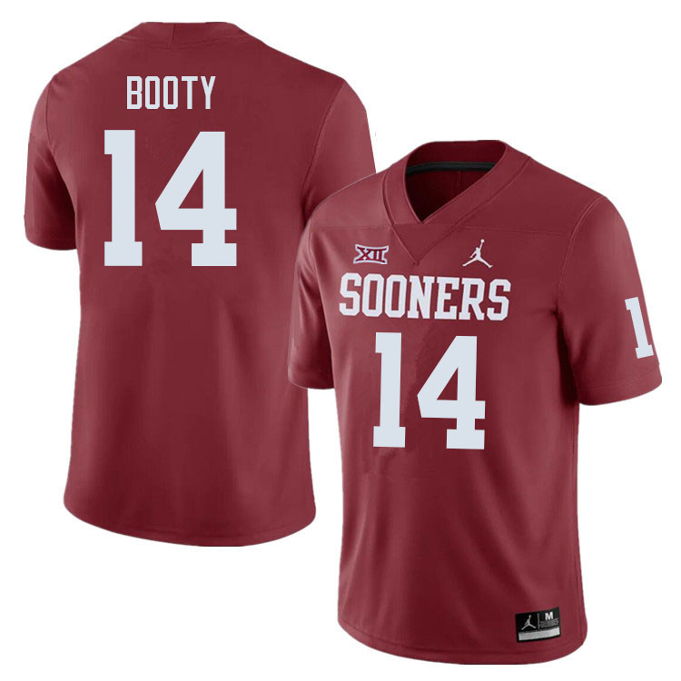 Men #14 General Booty Oklahoma Sooners College Football Jerseys Sale-Crimson